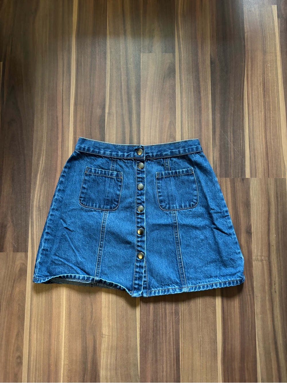BDG Blue Denim Button-Front Mini Skirt